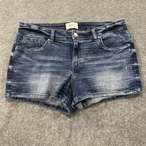 BKE Denim Payton Womens Denim Shorts 32 Dark Wash Distressed Stretch Casual